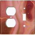 thumbnail image 4 of Metal Light Switch Plate Cover Image of Marble Red Brown Swirl Galaxy MAR083, 4 of 13