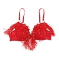 thumbnail image 2 of para Danza Del Vientre Lentejuelas Borla Top rojo SM SunniMix Sujetador de danza del vientre para mujer, 2 of 8