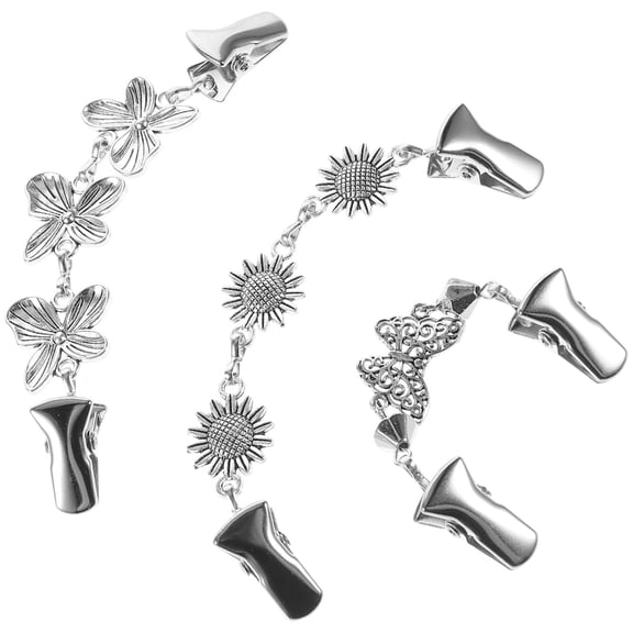 ELAYARD Flower Pin and Brooch Multi Zinc Alloy Stylish Cardigan Clip for Decoration 3Pcs