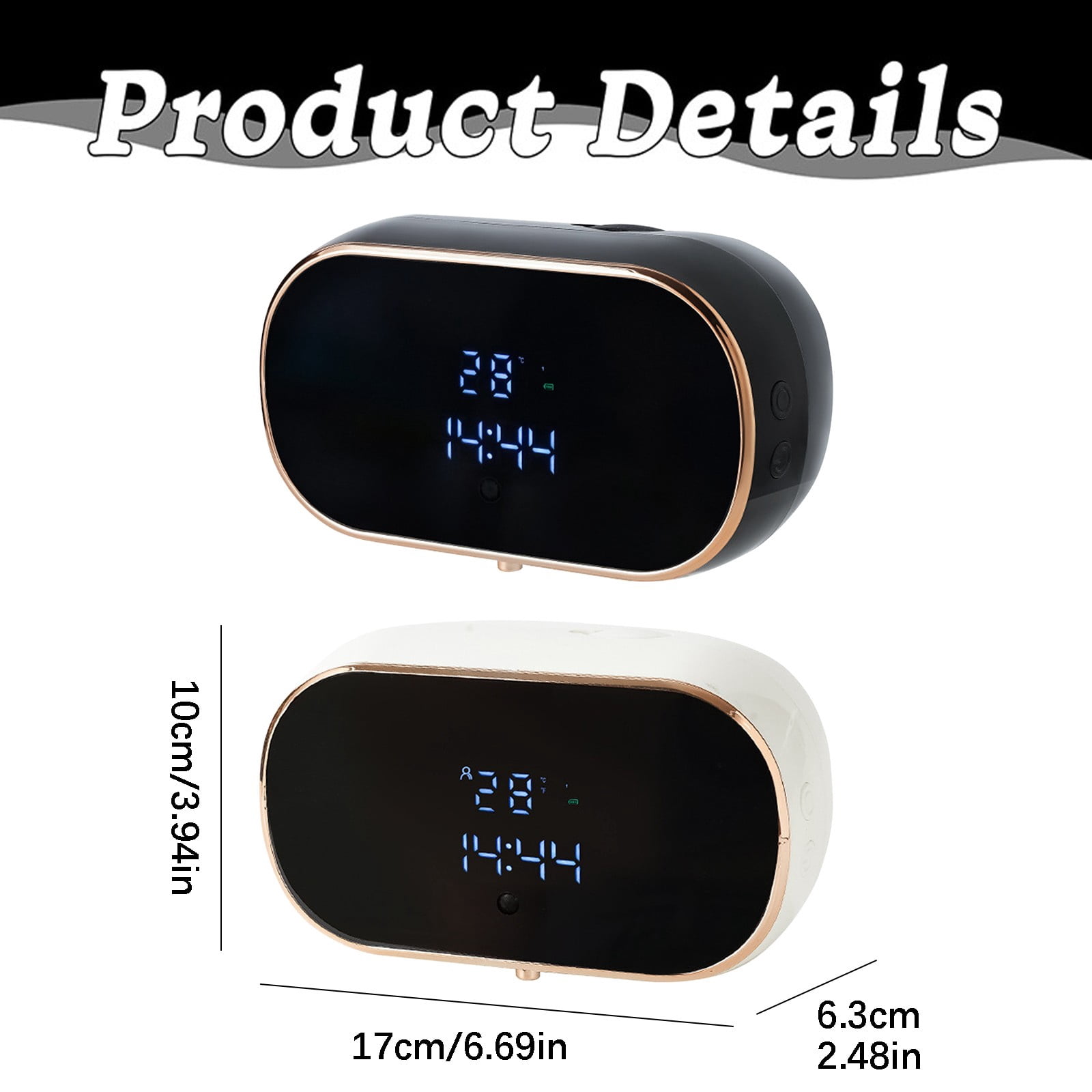 IOTdou 12oz Automatic Hand Sanitizer Dispenser Electric Soap Container Wall Mount Foaming Soap Dispenser with Time and Temperature Display for Home