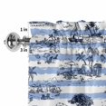thumbnail image 2 of Summer Island Window Valance for Kitchen, Ocean Lighthouse Tropical Plants Blue Stripes Rod Pocket Short Curtain for Small Windows, Light Filtering Decorative Valance, 42 x 12 Inch, 2 of 9
