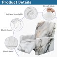thumbnail image 5 of HELLHERO Marble Pattern Recliner Chair Covers, 4 Pcs Stretch Washable Non Slip Slipcovers for Home Kids and Pet Single Lounger Sofa, 5 of 8