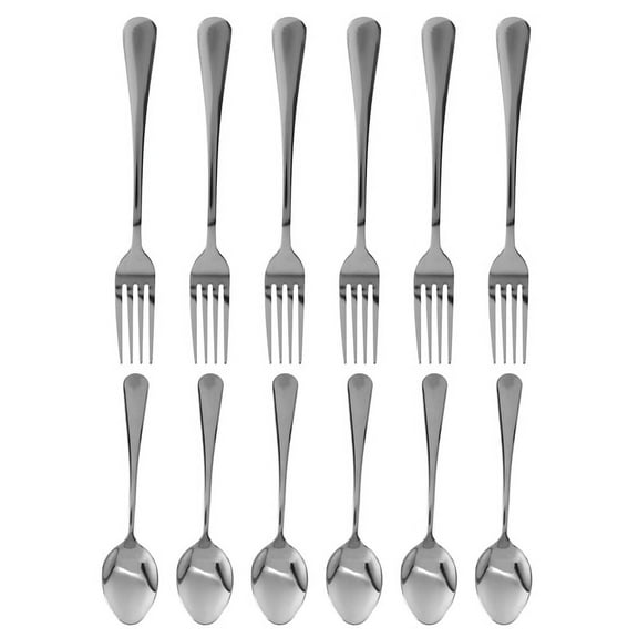Set of 12 Stainless Steel Dinner Forks and Spoons Find Top Heavy-Duty Forks (8 Inch) and Spoons (7 Inch) Cutlery Set