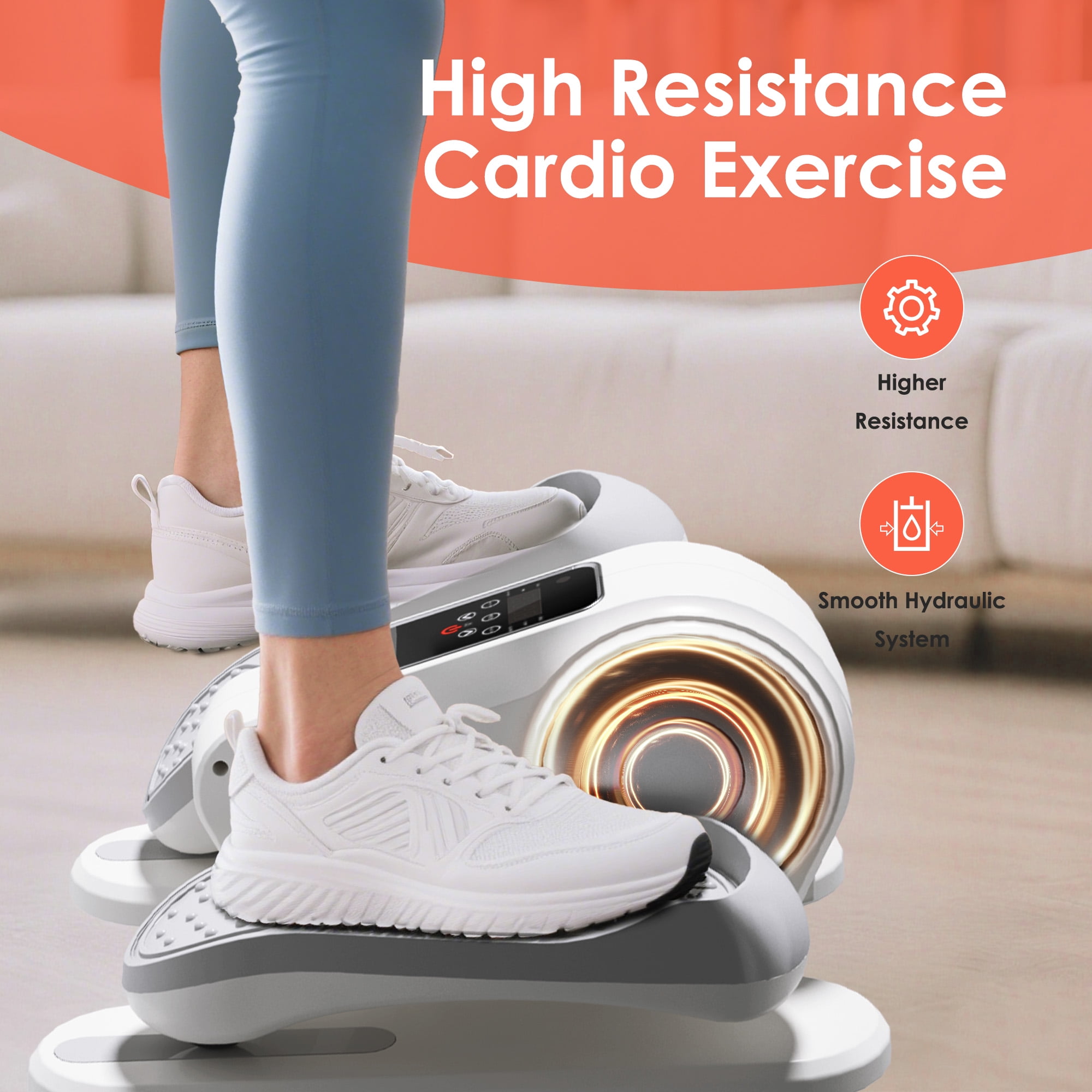 Acpouw Under Desk Elliptical Machine for Seniors & Rehab – 12 Speeds, Remote, Silent, Bidirectional Pedals