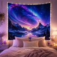 thumbnail image 2 of Swirling Nebula Over Mountains and Golden Lake, Dreamy Fantasy for Space Lovers, Cosmic Landscape Decor, Housewarming Gift, Tapestry Wall Hanging for Bedroom, Studio and Dorm, 2 of 7