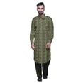 thumbnail image 2 of Atasi Mens Rayon Pathani Kurta Solid Salwar Set Printed Punjabi Kurta for Men, 2 of 5