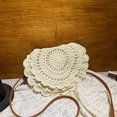 thumbnail image 4 of Bolso Cuerpo Cruzado Hombro Crochet Con Correa Ajustable Semicírculo Paja Tejer, 4 of 9