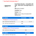 thumbnail image 2 of Front Shock Absorber - Compatible with 2005 - 2022 Ford F-250 Super Duty 6.7L V8 2006 2007 2008 2009 2010 2011 2012 2013 2014 2015 2016 2017 2018 2019 2020 2021, 2 of 2