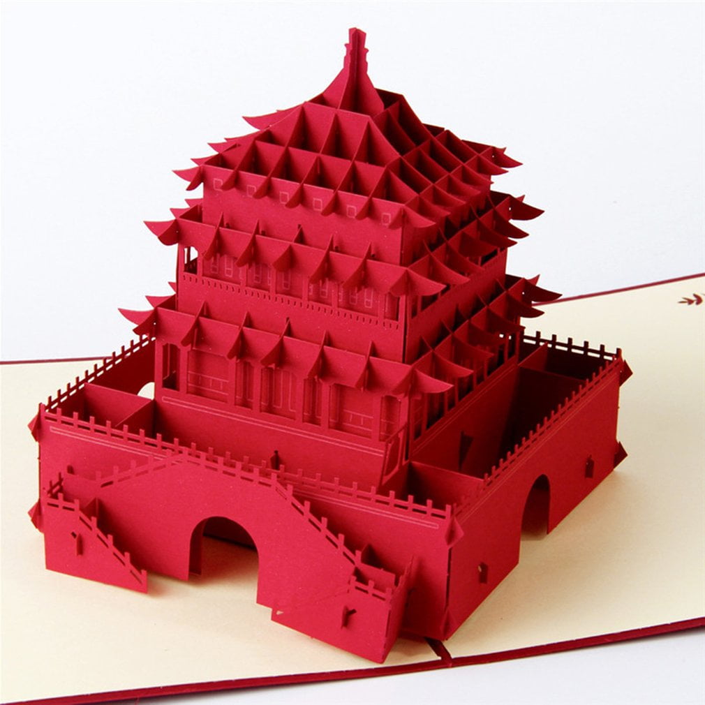 Xi'an Bell Tower Pop Up PopUp Greeting 3D Card Gift Birthday Anniversary 