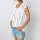 thumbnail image 5 of Camisas de Manga Larga de Mujer Encaje Plisado Casual Blusa de Manga Corta, Top de Poliéster Suave para Fiesta, Viajes Y Uso Diario de Estilo Callejero, 5 of 9