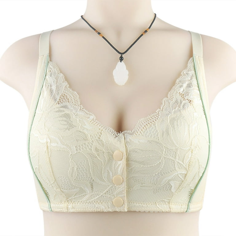 QUYUON Balconette Bra Women's Thin Without Underwire And Comfortable  Shoulder Strap With Pendant Accessories Bras Comfortable T-Shirt Bra Khaki L