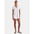thumbnail image 2 of Time and Tru Women’s and Women’s Plus Terry Towel Lace Up Hooded Dress Coverup, Sizes XS-3X, 2 of 5