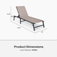thumbnail image 6 of LAUSAINT HOME Patio Lounge Chairs Set of 2, Outdoor Folding Tanning Chaise with 5-Position Adjustable Backrest for Backyard, Poolside, 6 of 9