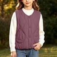 thumbnail image 2 of StSilkitty Puffer Vest for Boys Girls Sleeveless V Neck Button down Jacket Coat Fall Winter Warm Outerwear with Pockets, 2 of 6