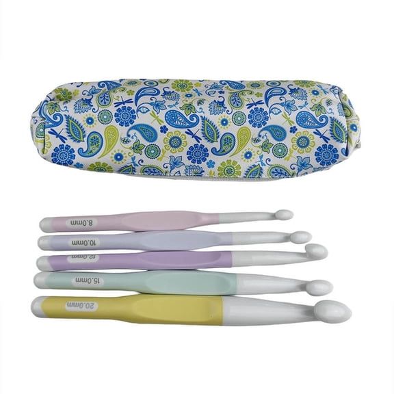 HILOGEL 8mm-20mm Ergonomic Crochet Needle Soft Handle Crochet Hook for Beginner