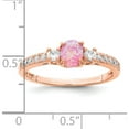 thumbnail image 5 of Sterling Silver Rose-Tone Created Pink Opal And Cz Ring (Size 6) Made In India qr7146-6, 5 of 5