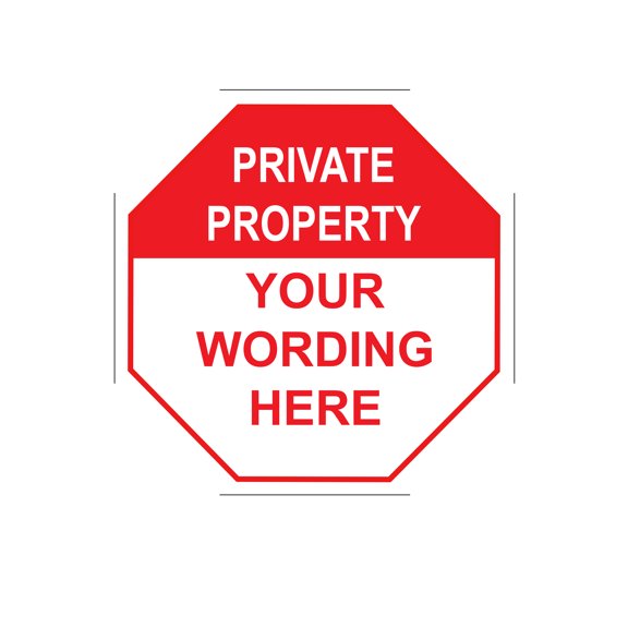 Private Property Your Wording Here Novelty Display Outdoor Indoor Unique Aluminum Metal Sign 12"x12"