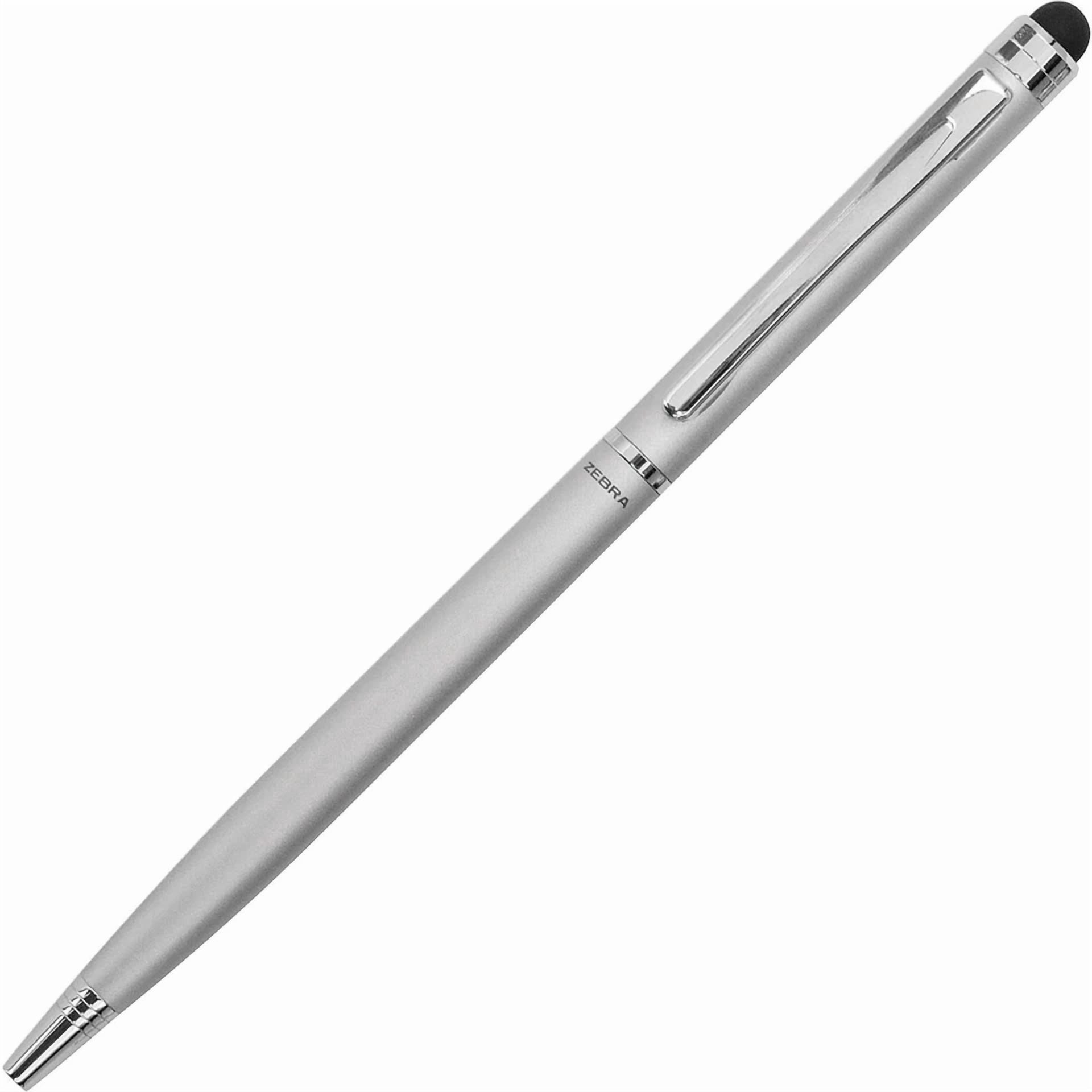 CRESTIN- Zebra Stylus/Pen Combination Twist Ballpoint Silver 33161