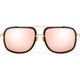 thumbnail image 2 of FEISEDY Retro Trendy Aviator Sunglasses Women Men Classic Vintage Square Sunglasses 70s Large Metal Shades B2321, 2 of 16
