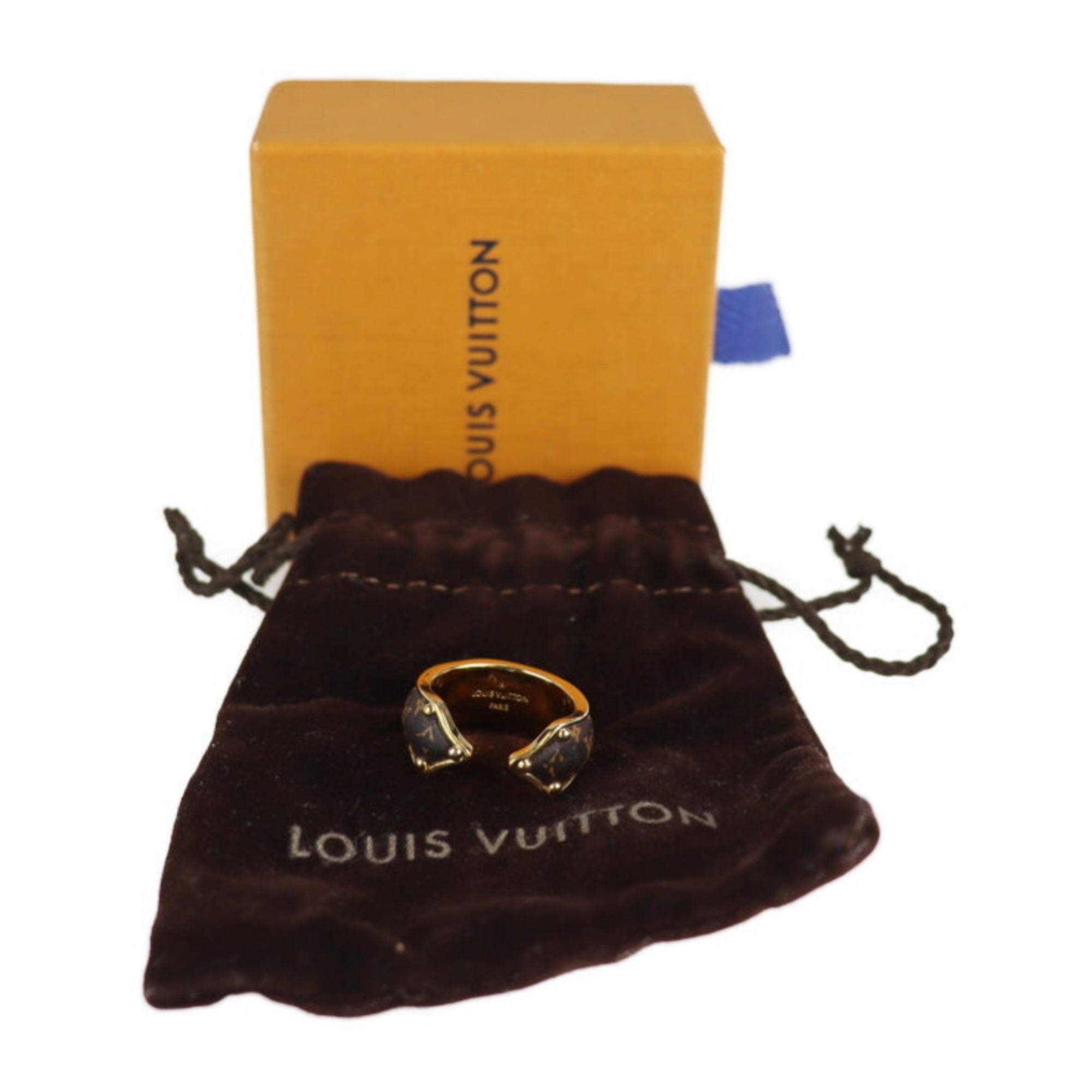 LOUIS VUITTON Louis Vuitton Berg Monogram Sweet Dream Ring M69607 Notation  Size M Canvas Metal Brown Gold | eLADY Globazone