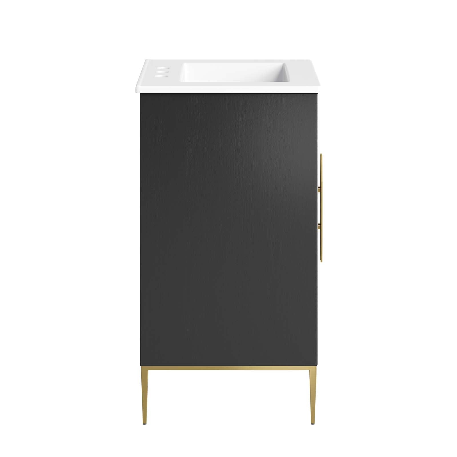 Modway Awaken 24" Solid Wood and MDF Bathroom Vanity in White/Black