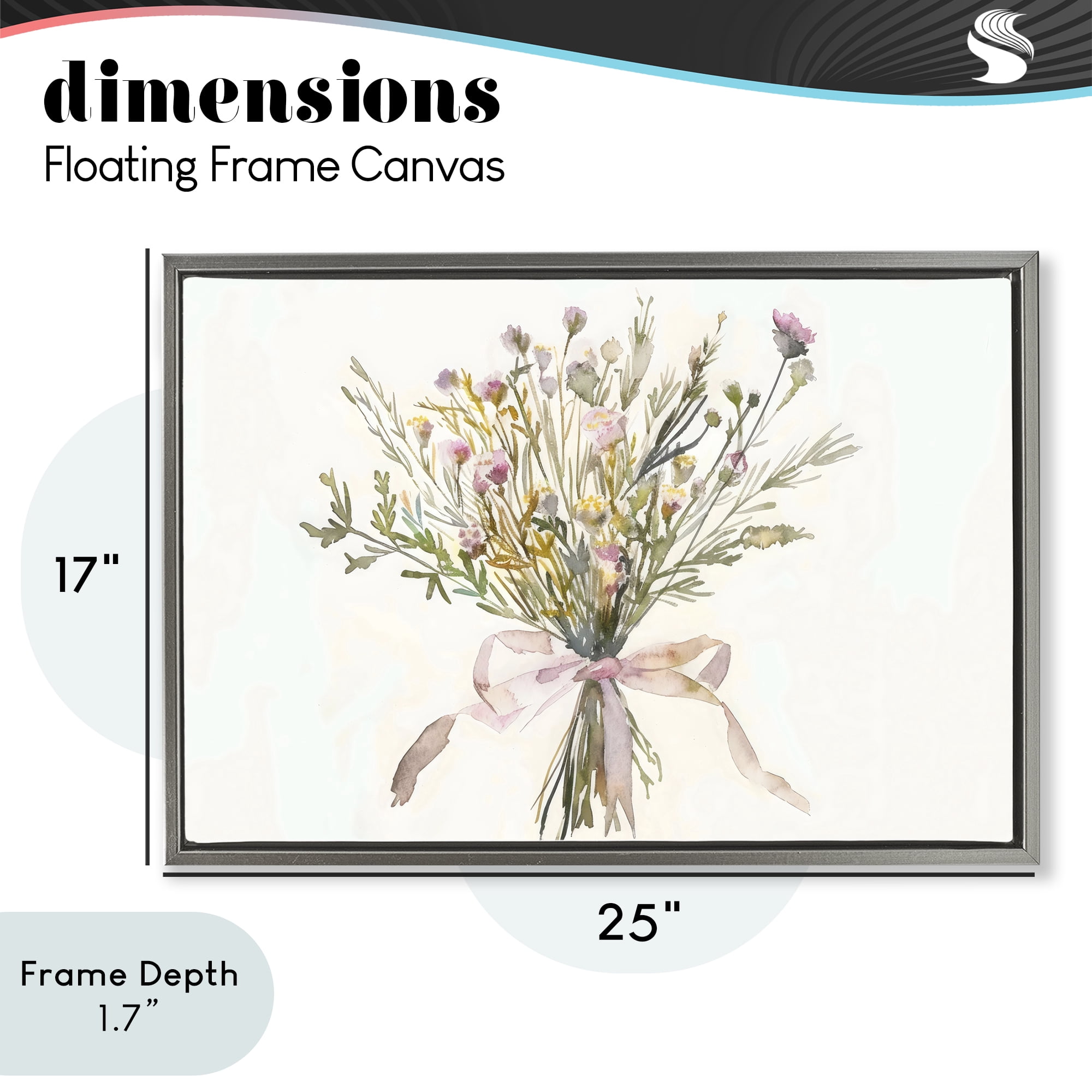 Stupell Industries Bouquet of Spring Wildflowers Gray Framed Floater Canvas Wall Art, design by Creative Studio