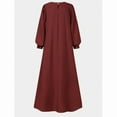 thumbnail image 5 of eileial Casual Dress for Women Long Sleeve Line Elegant Maxi Dress Stand Collar and Belt,Red M, 5 of 6