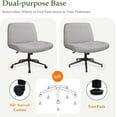 thumbnail image 4 of Neo Chair Office Chair Armless Criss Cross Legged Chair with Wheels, Comfy Home Office Desk Chairs, Adjustable Swivel Padded Fabric Vanity Task Computer Chair, 4 of 6