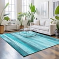 thumbnail image 3 of 3'x5' Area Rugs, Teal Ombre Indoor Outdoor Area Rug for Living Room Bedroom, Vintage Shabby Turquoise Abstract Art Washable Bathroom Rugs Kitchen Floor Carpet Mats Home Decor Aesthetic, 3 of 8