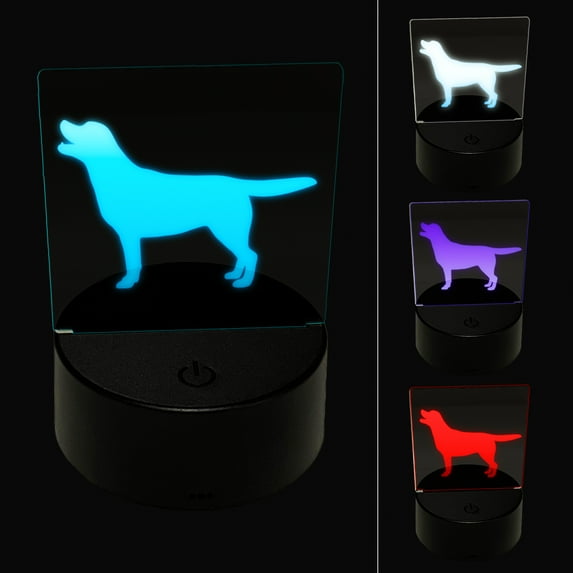 Labrador Retriever Dog Solid LED Night Light Sign 3D Illusion Desk Nightstand Lamp