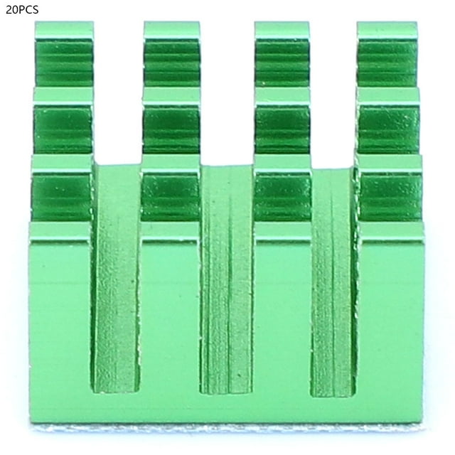 Aluminum Heatsink Fin Heatsink Module 20PCS Heat Sink Heatsink Module Aluminum Cooling Radiator Cooler Fin 14 X 14 X 8mmGreen