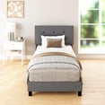 thumbnail image 2 of Mainstays Claire Upholstered Bed, Gray Linen, Twin, 2 of 18
