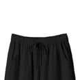 thumbnail image 4 of Jerdar Women's Lightweight Linen Capri Pants Summer Wide Leg Pocket Drawstring Elastic Waist Pants XXXL, 4 of 5