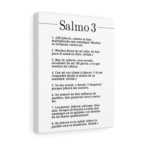 Salmo 3 Impresion De Arte Crist en Blanco Psalm 3 Spanish Ready to Hang Bible Canvas Unframed
