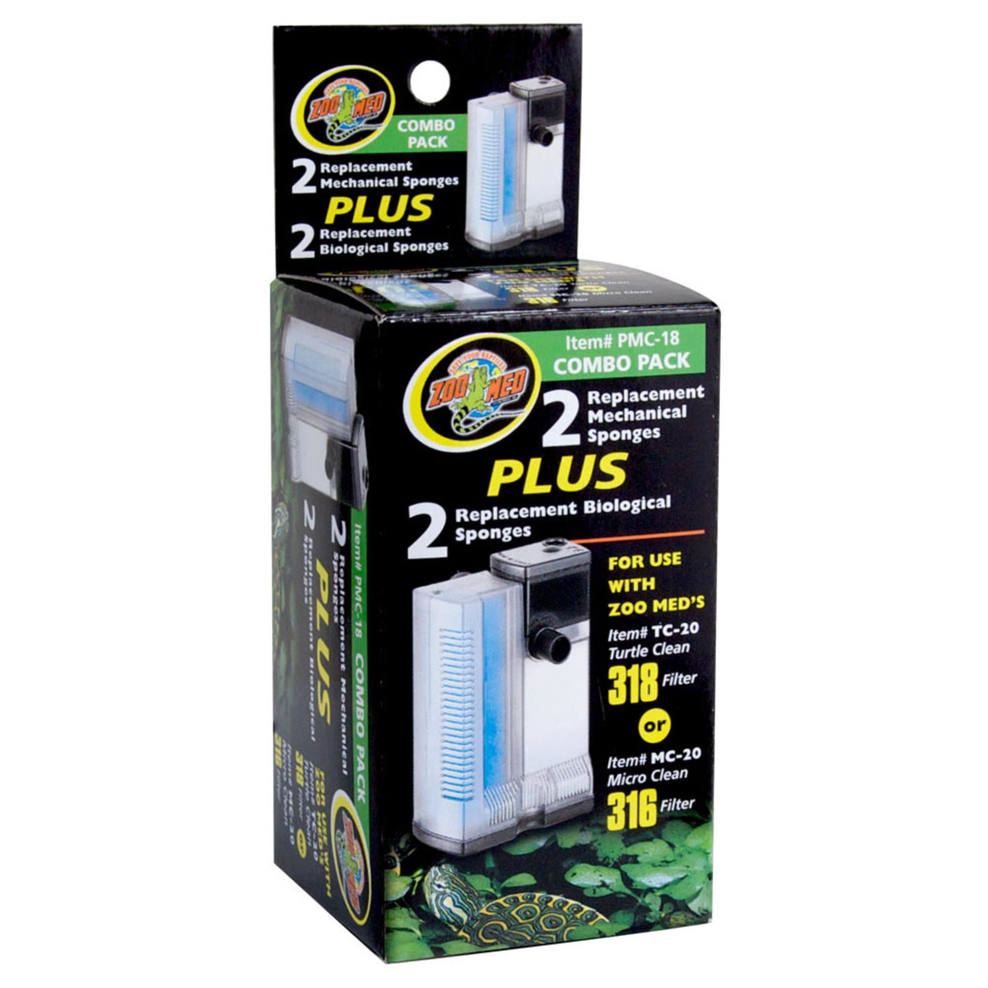 Zoo Med PMC-18 Mechanical and Biological Sponge Pack