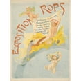 thumbnail image 2 of Anonymous 14x18 Gold Ornate Wood Frame and Double Matted Museum Art Print Titled - Poster for an Exhibition with Work by Felicien Rops (1896), 2 of 4