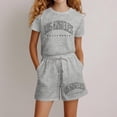 thumbnail image 1 of WELOIJEVBE Girls Summer Clothes Sets Athletic Short Sleeve T-Shirts Top and Shorts for Child Girls Girls Size Clothes 9-10 Years, 1 of 3
