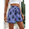 thumbnail image 5 of Women'S Floral Printed Shorts Elastic High Waist Wide Leg Flowy Boho Shorts M, 5 of 8