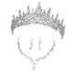 thumbnail image 5 of Corona de boda Yinane conjunto de joyería nupcial tiara elegante con pendientes y collar, 5 of 8