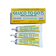GLUCO-TO-GO 15 lemon flavored oral glucose gel (3 pack) raises low blood sugar.