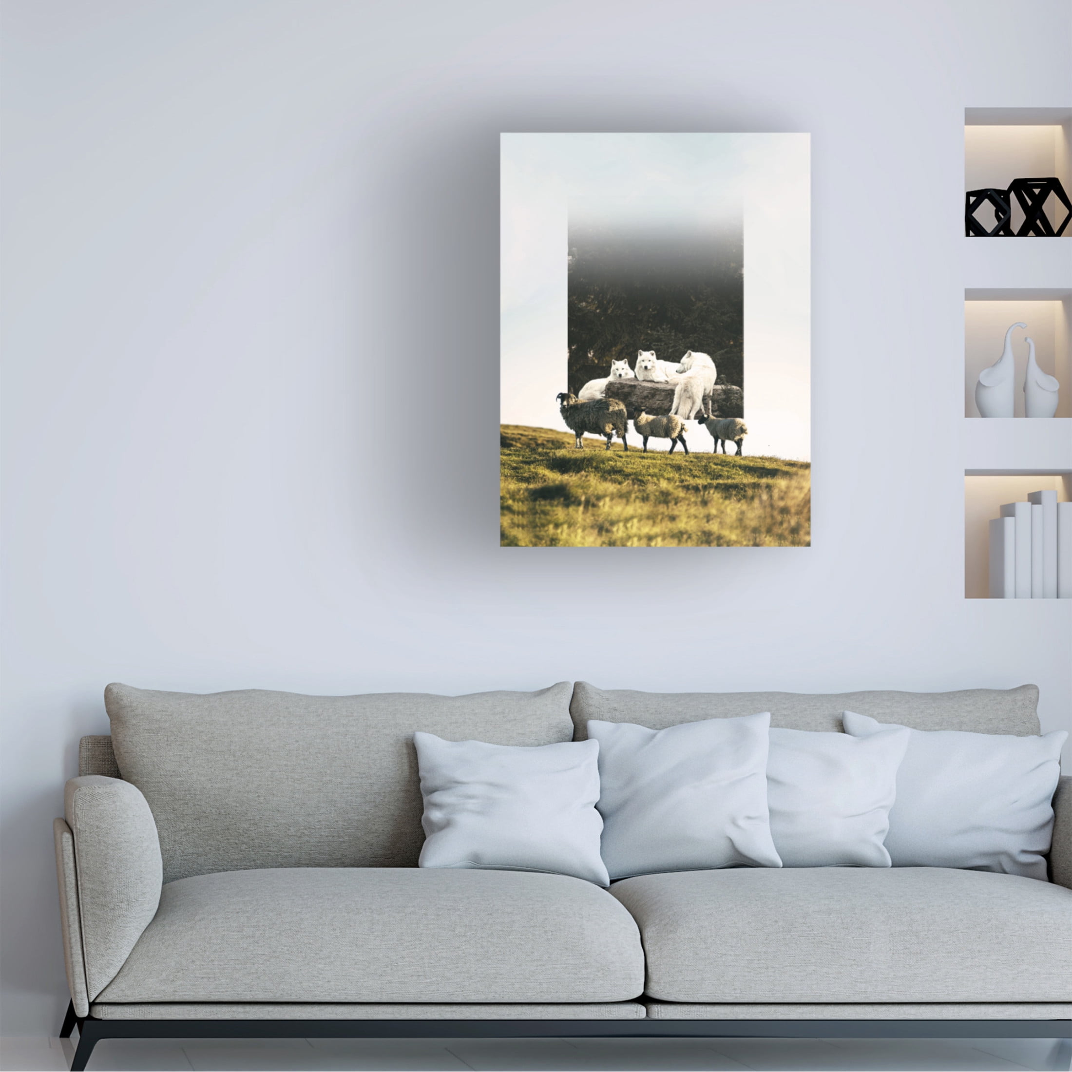 Trademark Fine Art Al Barizi Sheep Wolf Predator Canvas Wall Art