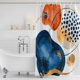 thumbnail image 4 of Orange Blue Boho Waterproof Fabric Shower Curtain,Ethnic Abstract Geometric Striped Waterproof Fabric Shower Curtain for Bathroom Curtains Bathtubs Hotel Shower Curtains with 12 Hooks Standard 72x72, 4 of 8