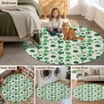 thumbnail image 5 of St Patricks Day Round Area Rug 3.3Ft Washable Circle Rugs for Dining Room Table, Farmhouse Vintage Green Shamrock Non-Slip Carpet Floor Mats Indoor Outdoor Carpet Runner Aesthetic Home Decor, 5 of 8