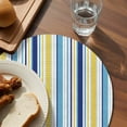 thumbnail image 4 of Round Placemats Geometric Stripes 15 inch Set of 4 Table Mats for Dining Table Yellow Blue Heat Resistant Non-Slip Kitchen & Home Decorative Place Mat Set, 4 of 8
