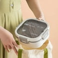 thumbnail image 2 of Double Layered Salad Lunch Box Split P P Plastic Microwave Oven Fruit Light Food Picnic Box Office Lunch Box, 2 of 6