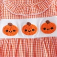 thumbnail image 6 of Bigetiay Baby Girl Halloween Outfit Long Sleeve Bodysuit Pumpkin Embroidery Lace Trim Outfit, Size 0-3 Months, 6 of 9