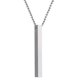thumbnail image 2 of Collar con barra vertical de acero inoxidable plateado, regalo para hombre y mujer., 2 of 3