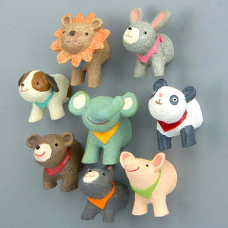 

gotofar Animal Lion Rabbit Dog Cat Refrigerator Magnetic Sticker Resin Fridge Home Decor