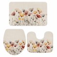 thumbnail image 2 of Watercolor Poppy Bathroom Rugs Set Spring Flowers Non Slip Absorbent Soft Bath Mats 3 Piece Set with Bathroom Rug, U-Shaped Floor Mat, Toilet Seat Cover Large Size, 2 of 9
