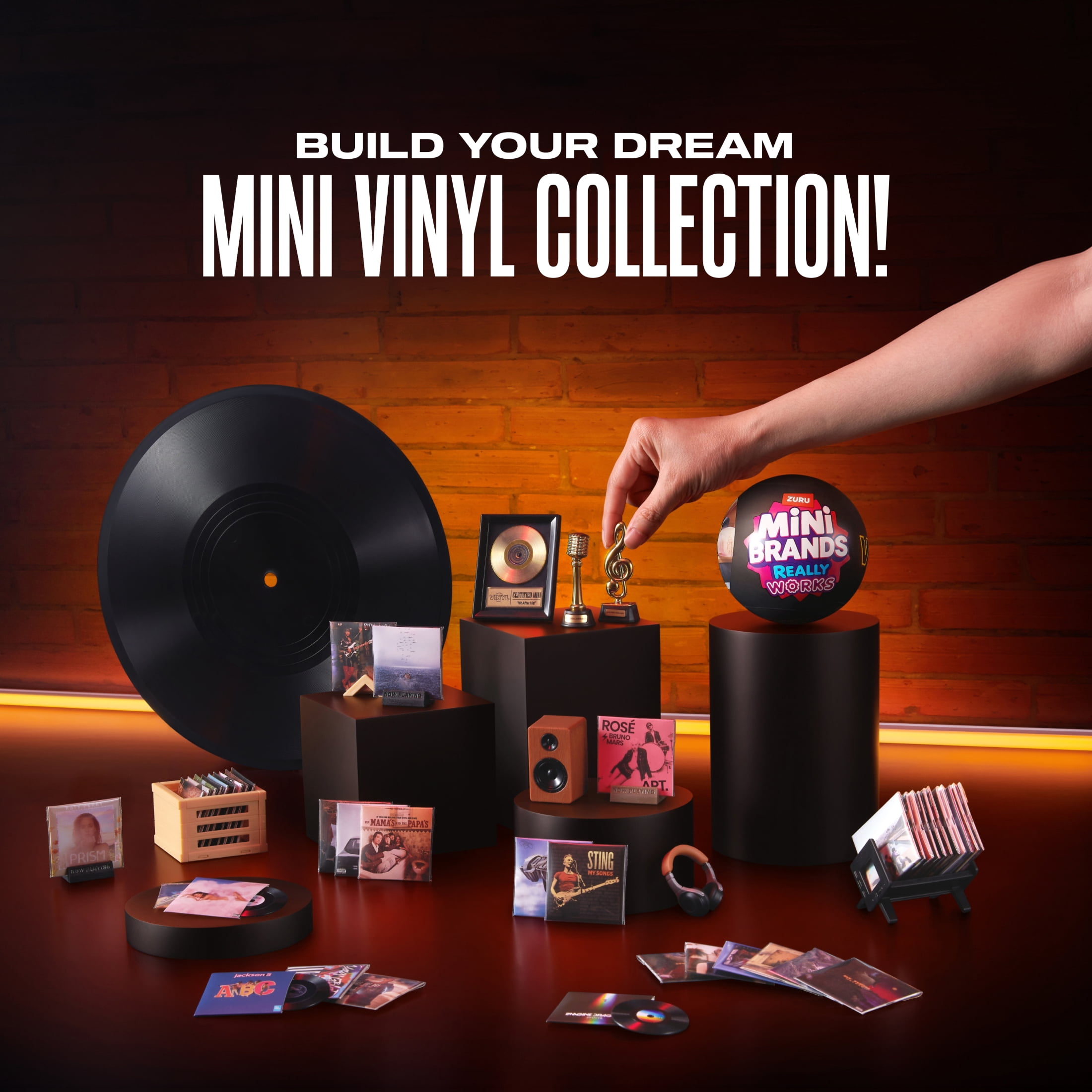 Mini Brands Really Works Vinyl Capsule Series 1 by ZURU – Surprise Unbox Collectible with 4 Playable Vinyl Records & Surprise Accessory for Ages 3+